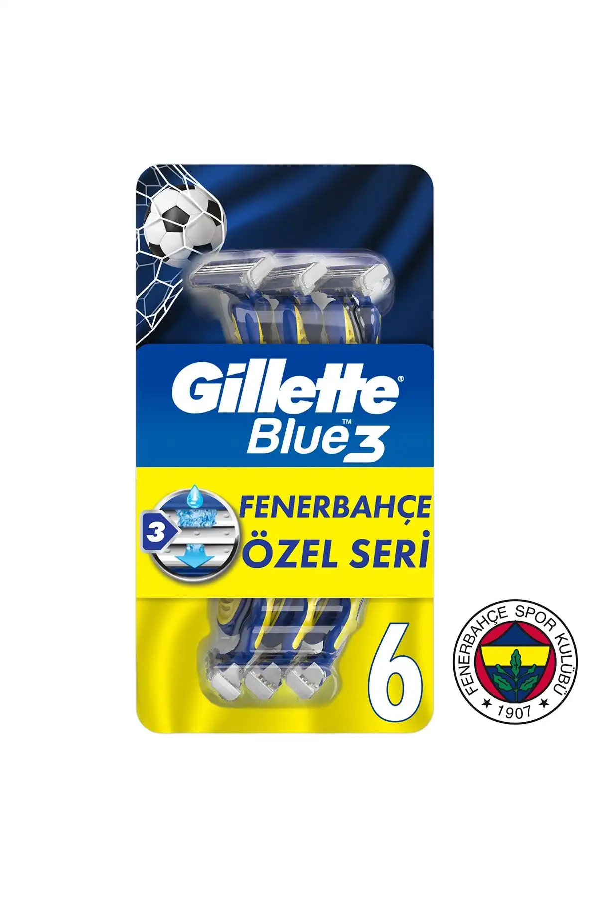 Gillette Blue3 6'lı Fenerbahçe Taraftar Paketi: Kaliteli Tıraş Deneyimi