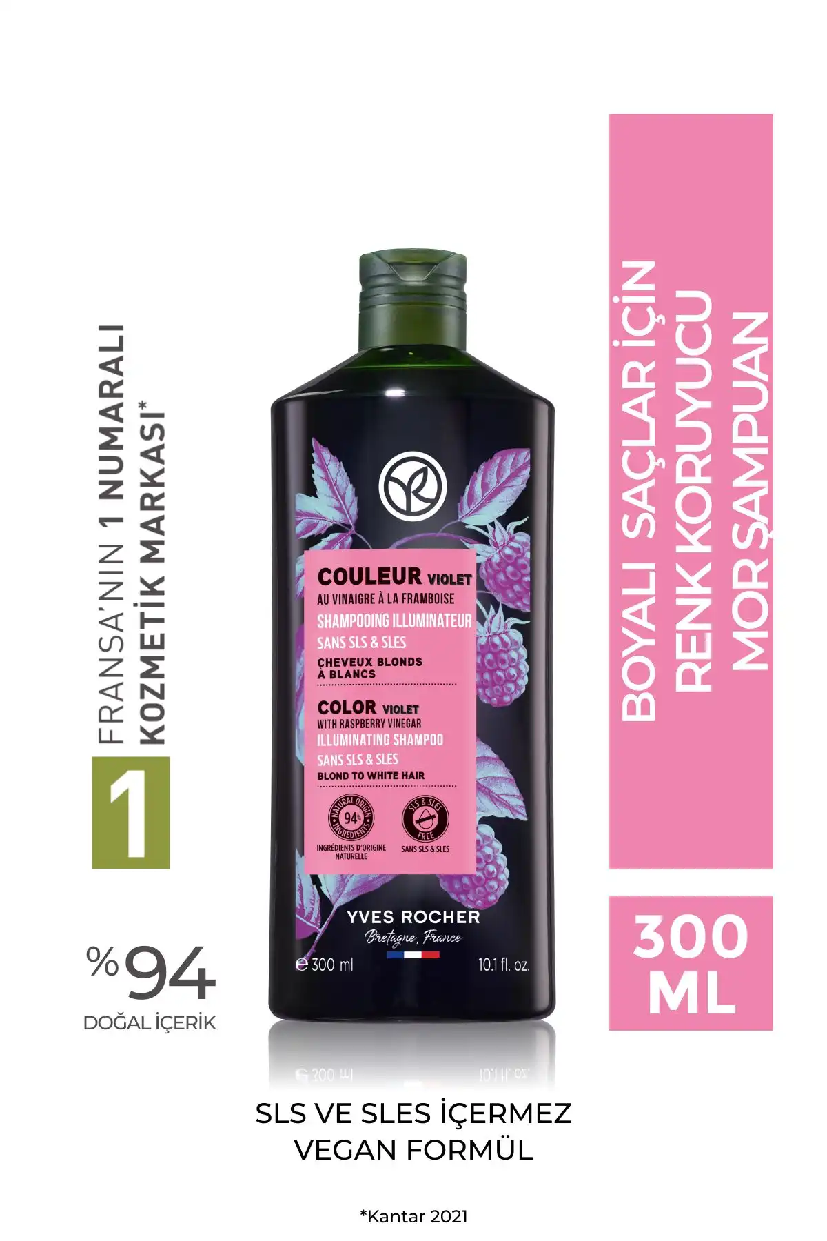 Yves Rocher Boyalı Saçlar İçin Turunculaşma Karşıtı Mor Şampuan Özellikleri