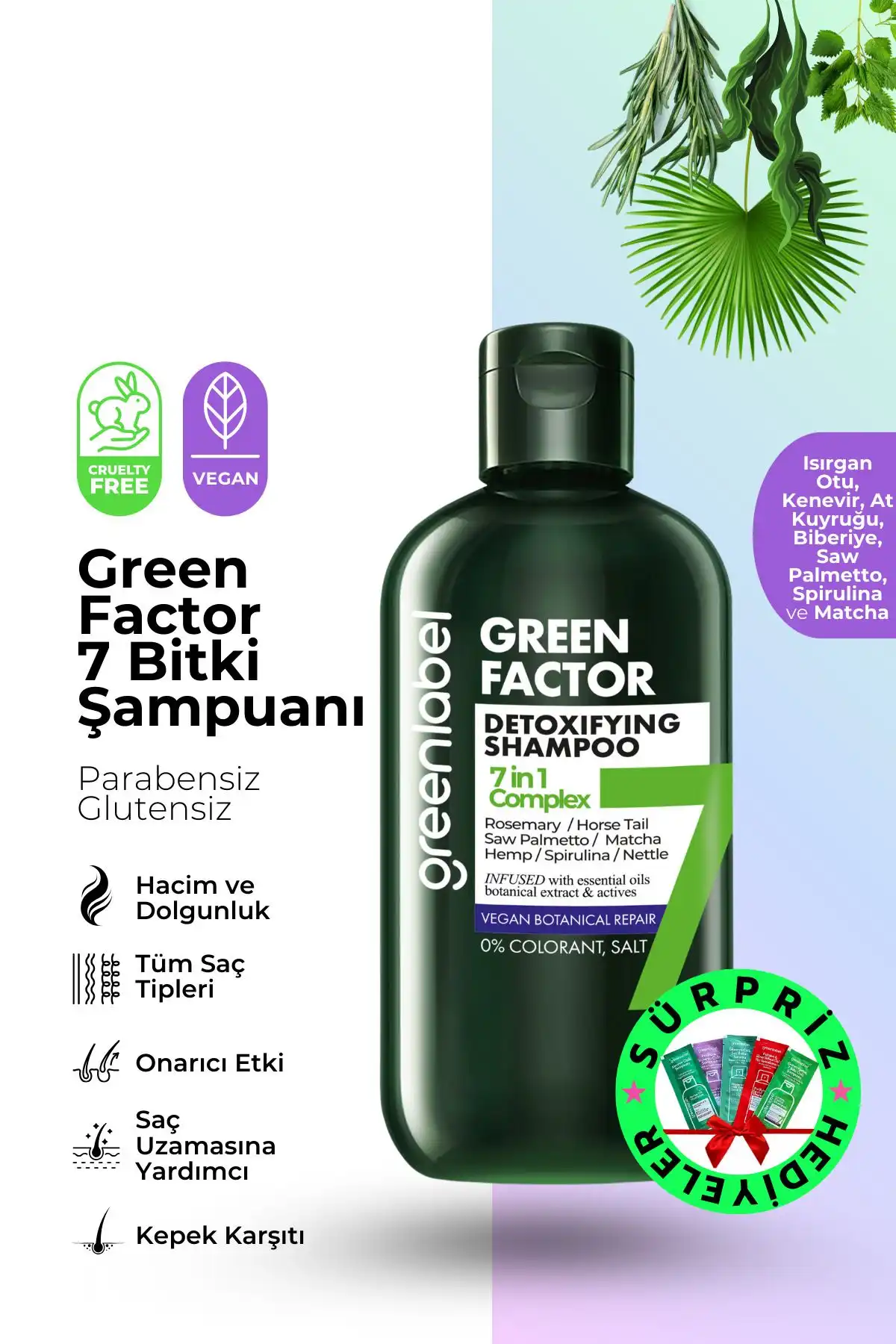 Green Label Green Factor 7 Bitkili Vegan Şampuan: Doğal Saç Bakımı Çözümü