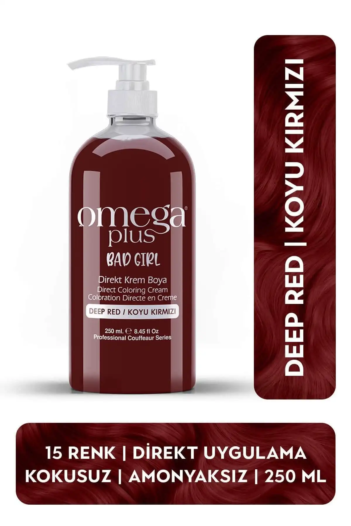 Omega Plus Bad Girl Koyu Kırmızı Amonyaksız Renkli Saç Boyası Özellikleri