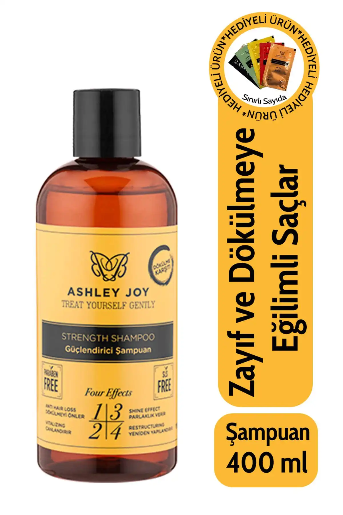 Ashley Joy Dökülme Karşıtı Sülfatsız Keratin ve Kafein Şampuanı