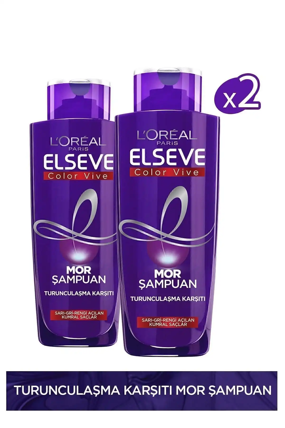 L'Oréal Paris Elseve Turunculaşma Karşıtı Mor Şampuan Seti: Saç Renginizi Koruyun