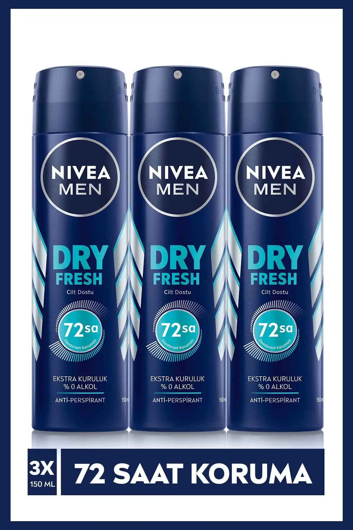 NİVEA Men Erkek Sprey Deodorant Dry Fresh: 72 Saat Koruma Sağlar