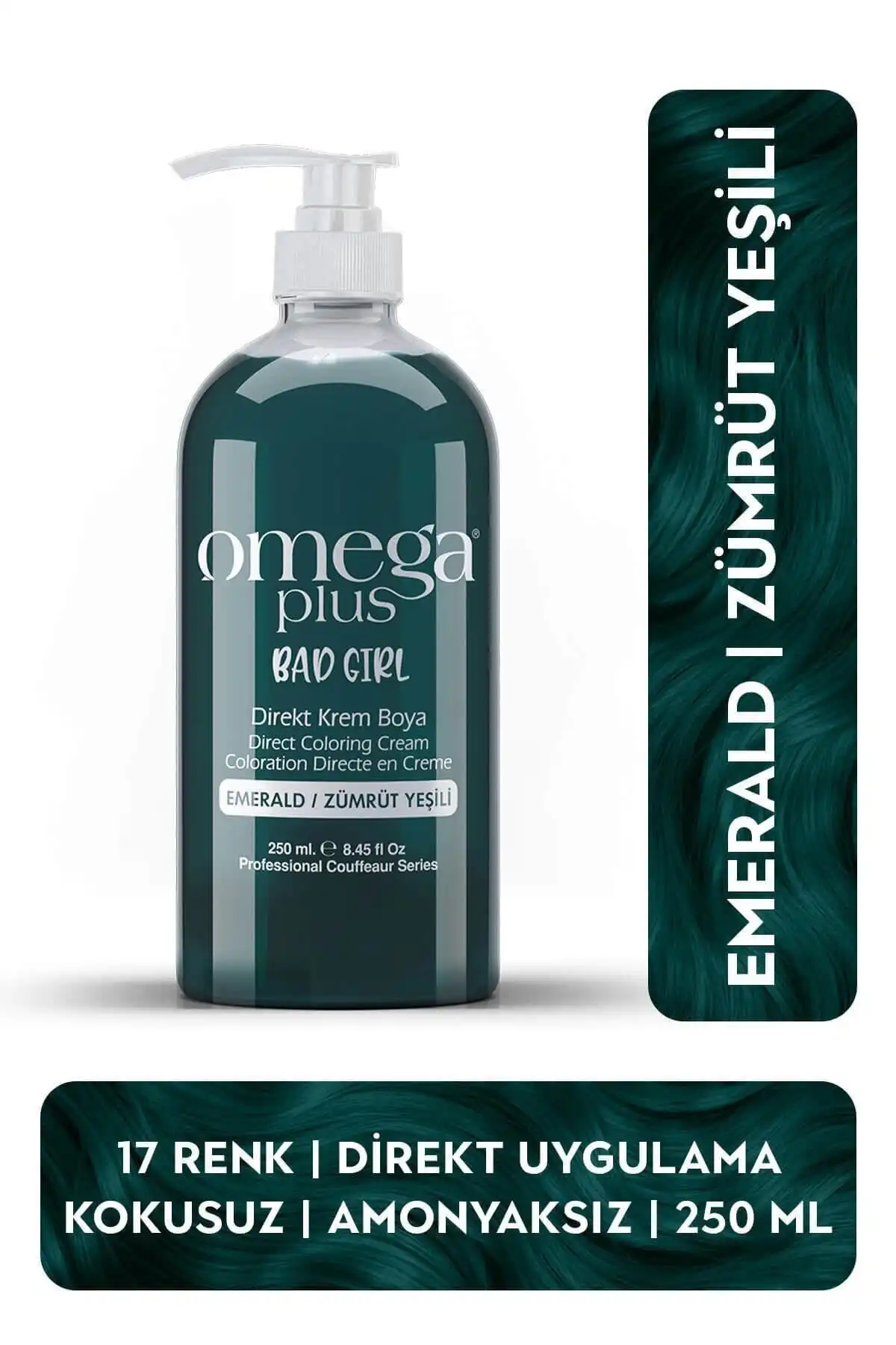 Omega Plus Bad Girl Zümrüt Yeşili Amonyaksız Saç Boyası ile Canlı Renkler