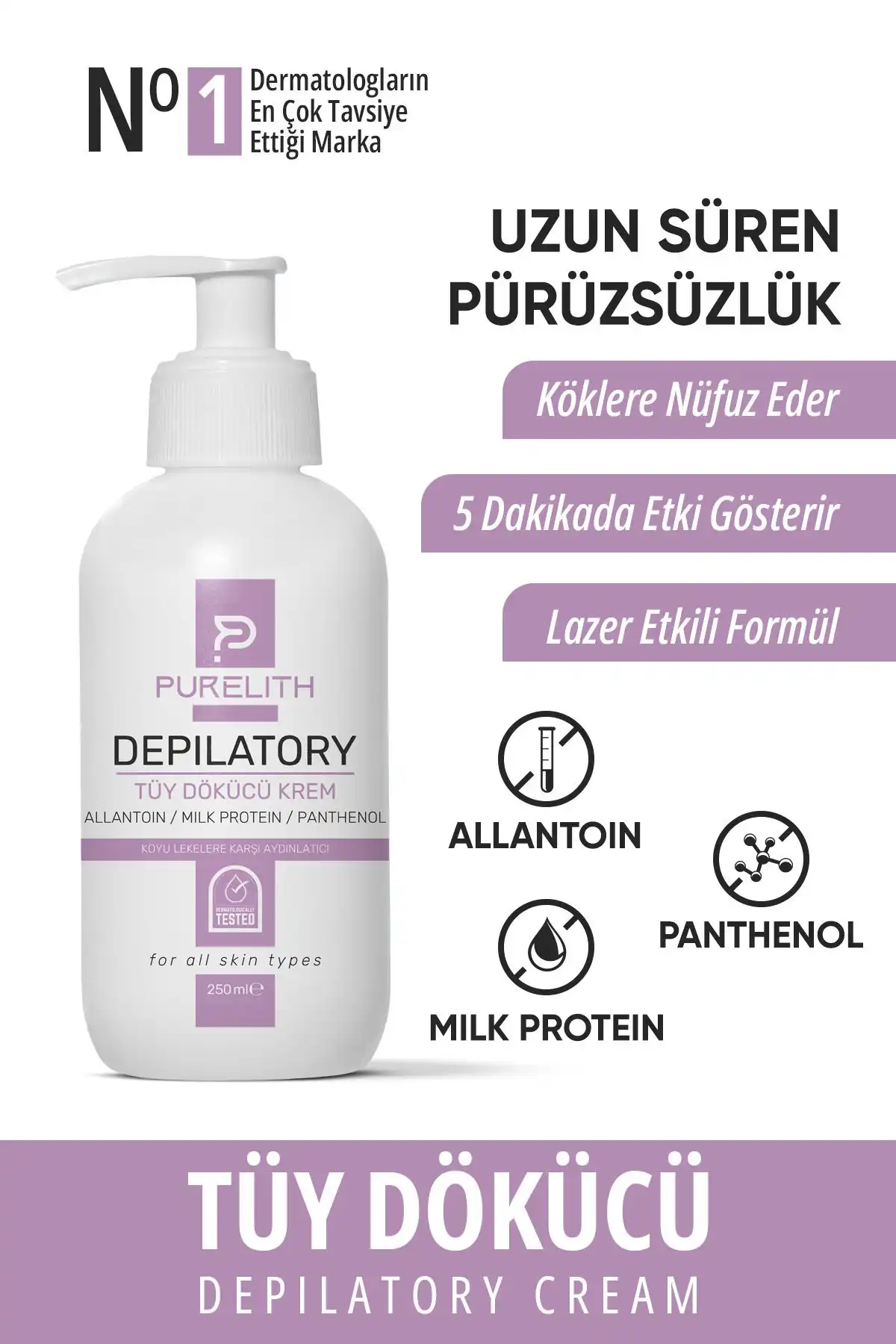 Purelith Lazer Etkili Tüy Dökücü ve Tüy Azaltıcı Epilasyon Kremi İncelemesi