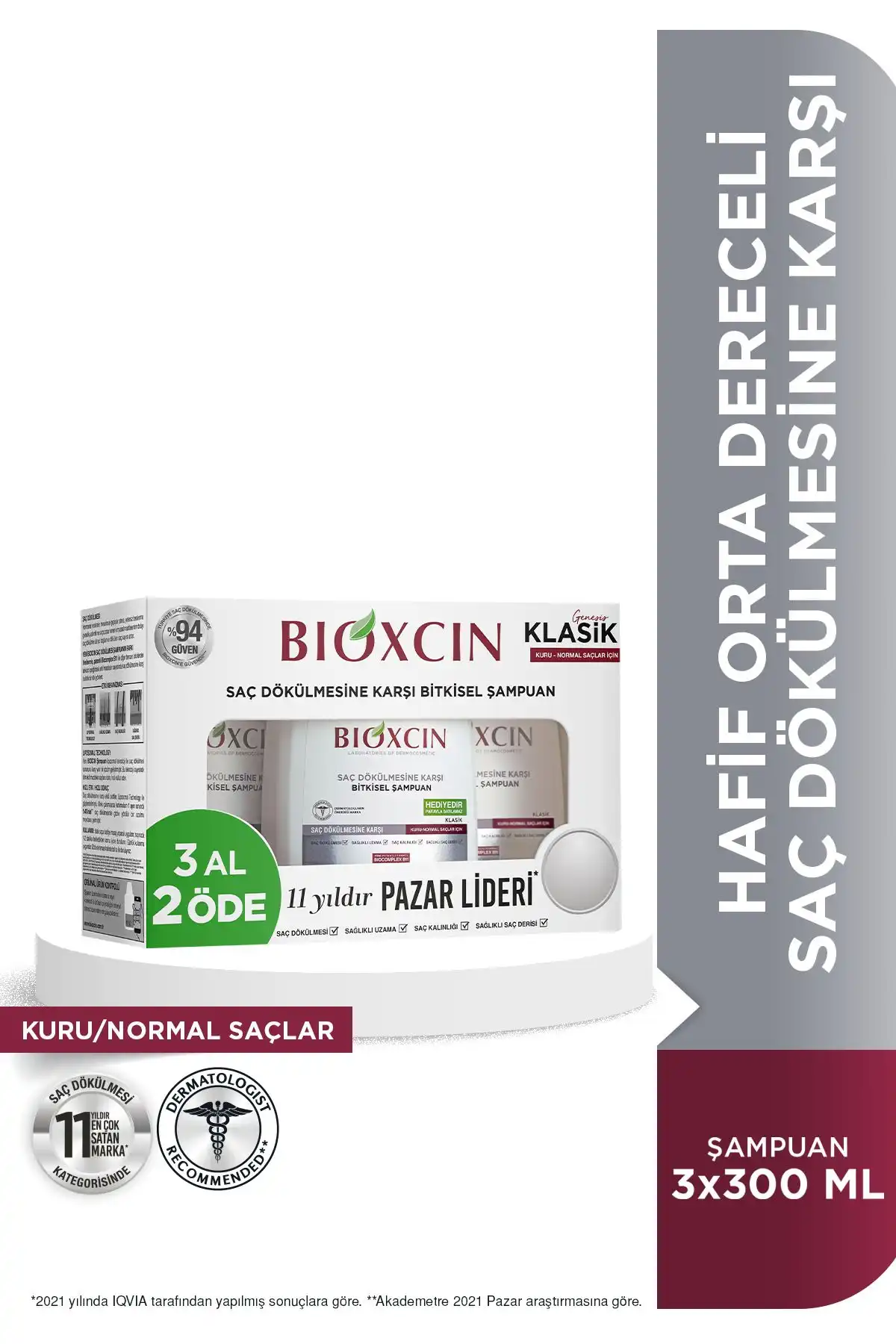 Bioxcin Genesis Kuru ve Normal Saçlar için Dökülme Karşıtı Şampuan