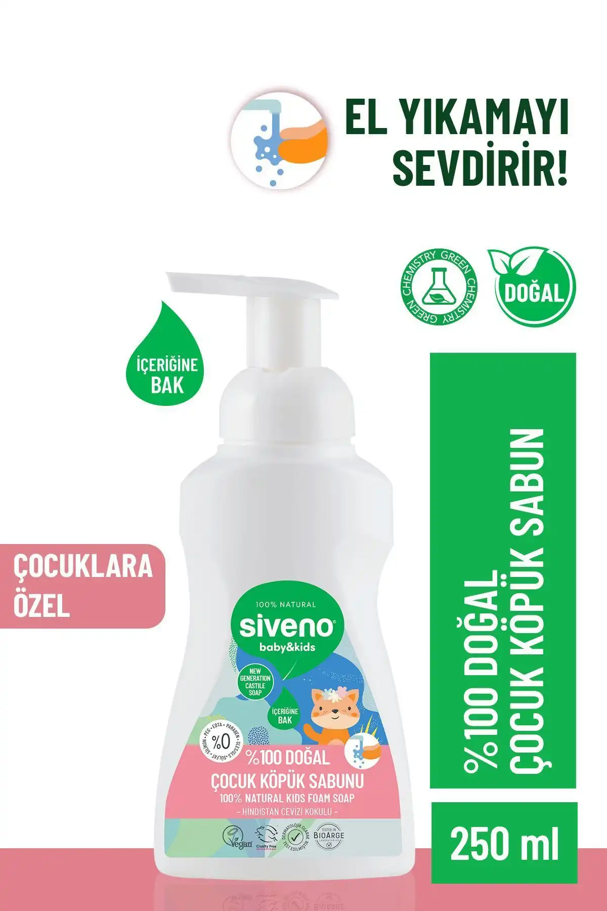 %100 Doğal Zeytinyağlı Çocuk Köpük Kastil Sabun