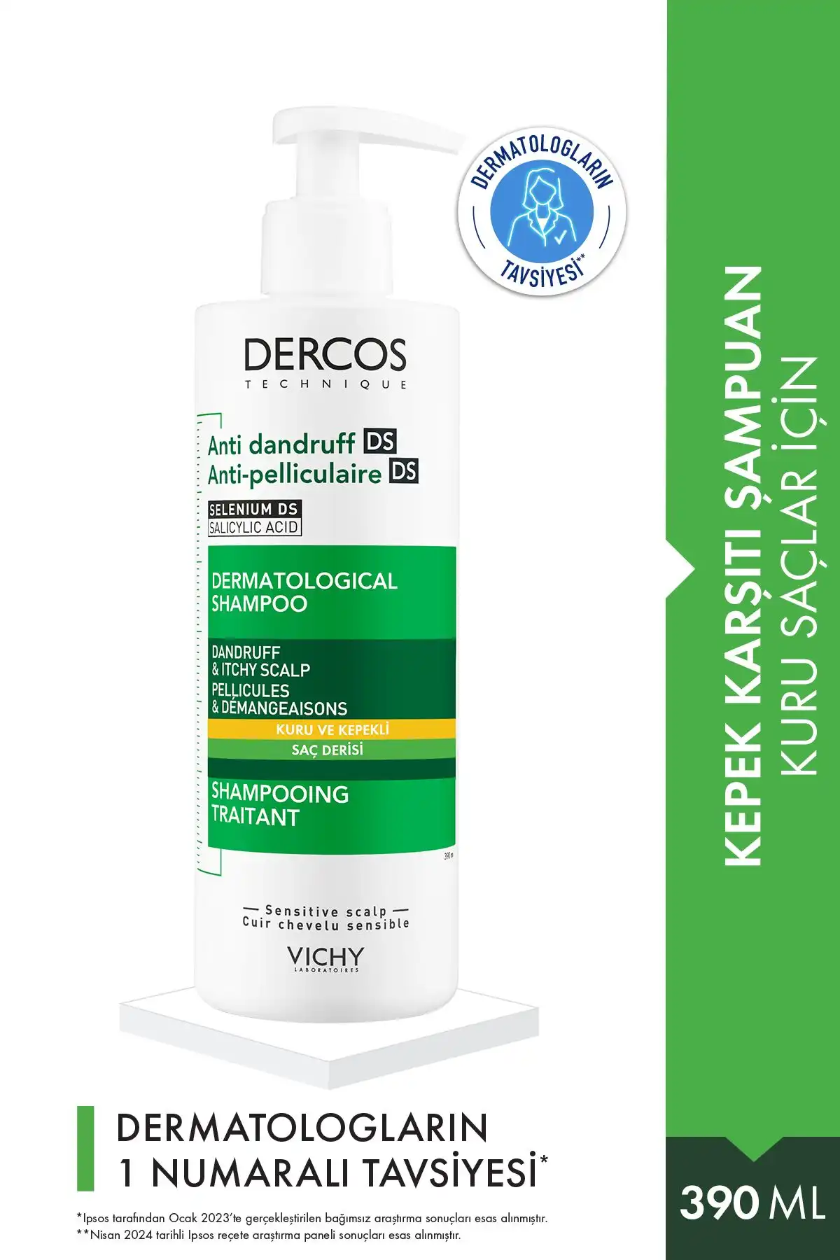 Vichy Dercos Kepek Şampuanı - Kuru Saçlar İçin