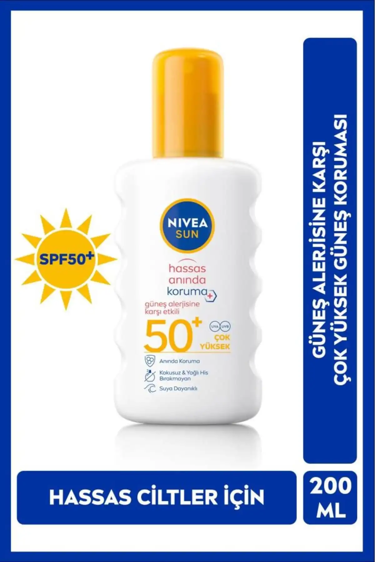 NIVEA SUN SPF50 Anında Güneş Koruyucu Vücut Spreyi Günlük Kullanım İçin Yüksek Koruma Sağlar