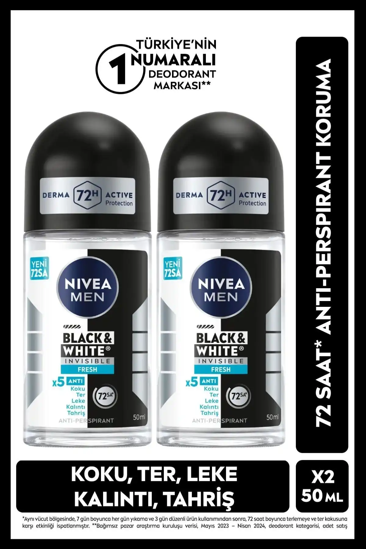 NIVEA MEN Erkek Roll-on Deodorant Black&White Invisible Fresh İncelemesi
