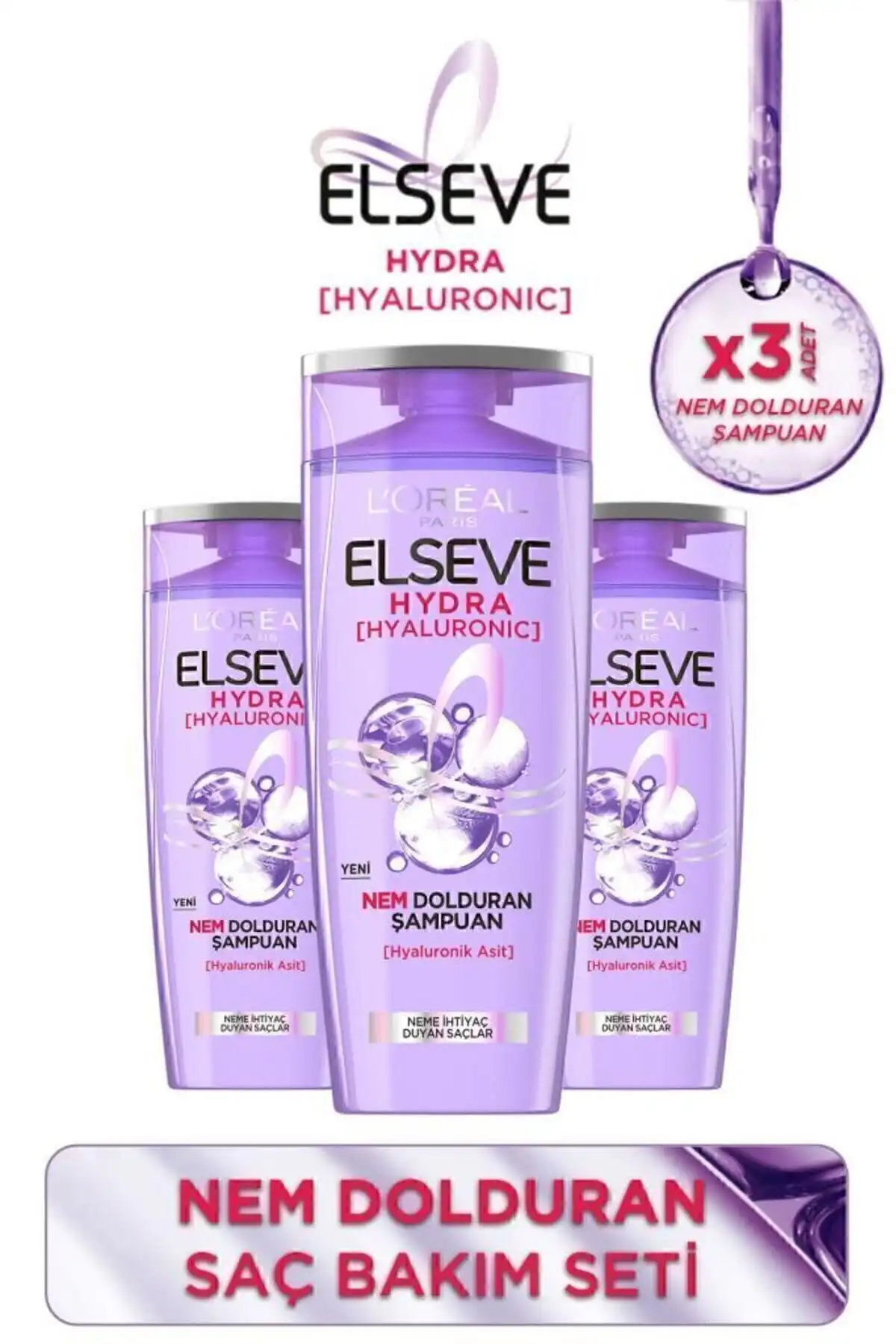 Elseve Hydra [Hyaluronic] Nem Dolduran Şampuan ile Canlı Saçlar Elde Edin
