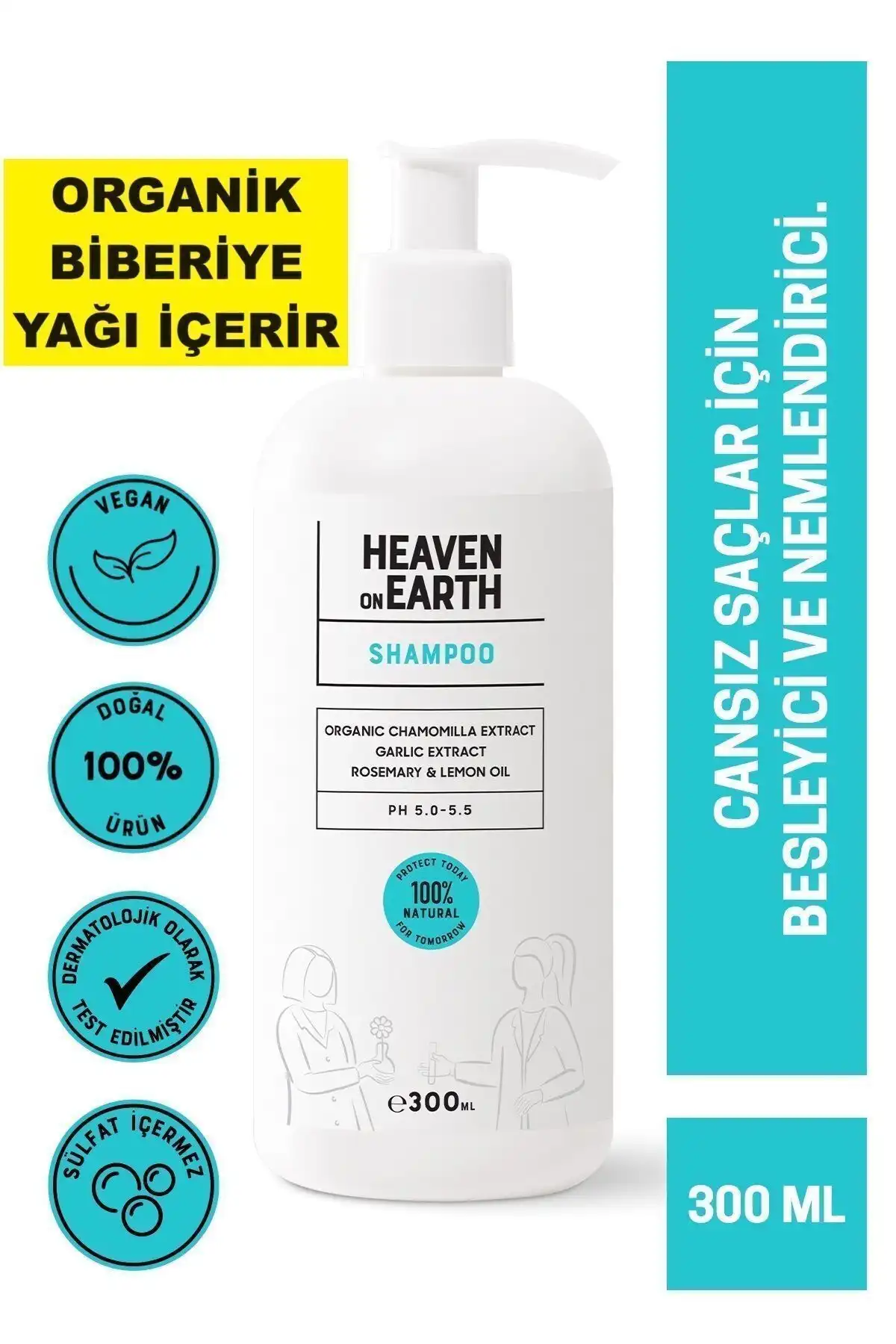Heaven on Earth Tüm Saç Tipleri İçin Sülfatsız Şampuan ile Saç Dökülmesine Karşı Etkili Çözüm