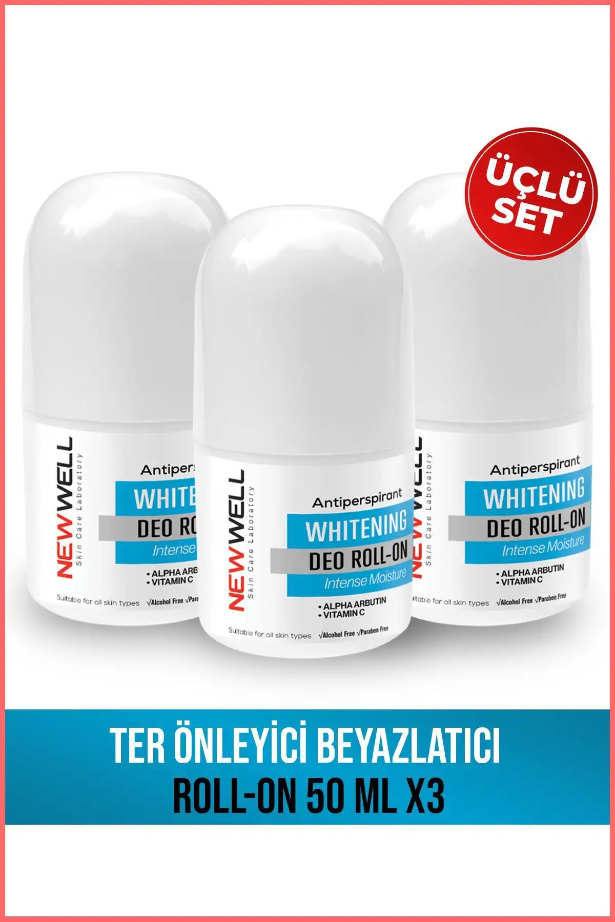 New Well 3 Adet Ter Önleyici Beyazlatıcı Roll-on ile Ferah Bir Deneyim