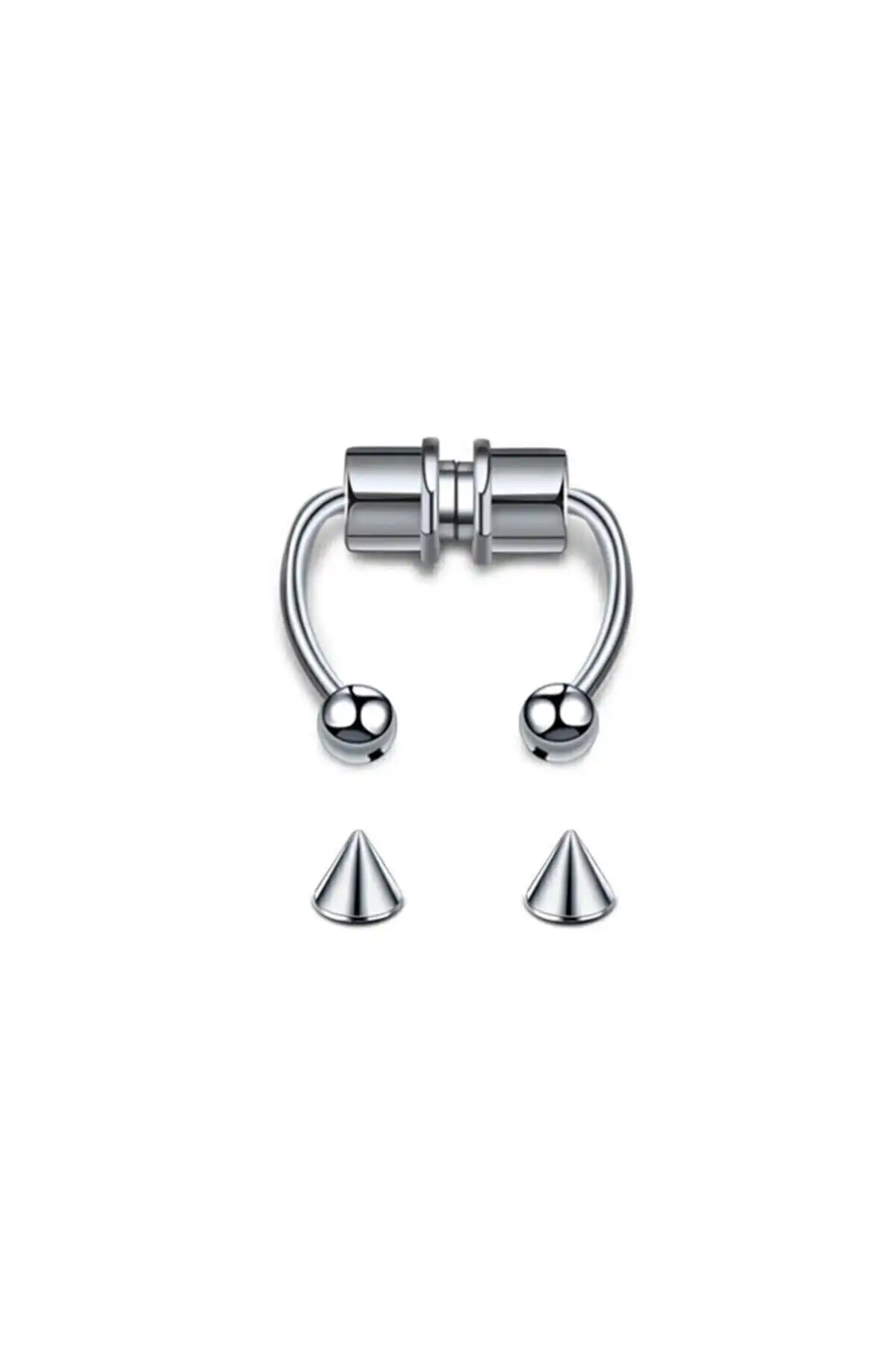 Gri Paslanmaz Çelik Mıknatıslı Fake Septum Piercing İncelemesi ve Kullanım Rehberi