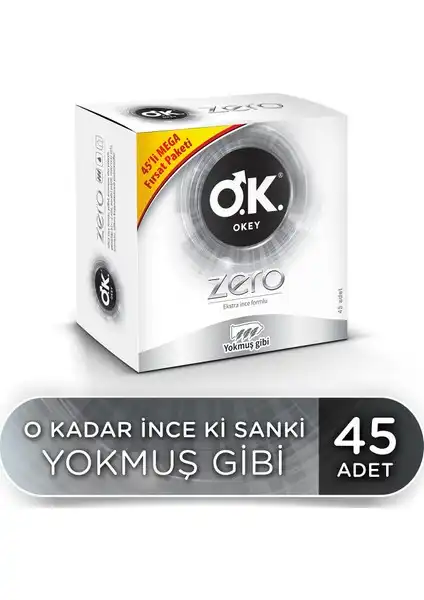 OKAY Zero 45'li Prezervatif: Güvenilir ve İnce Cinsel Deneyimi için Avantaj Paketi