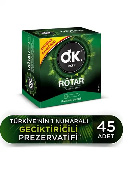 Okey Rötar Geciktiricili Prezervatif Paketi İle Daha Uzun Cinsel Deneyimler