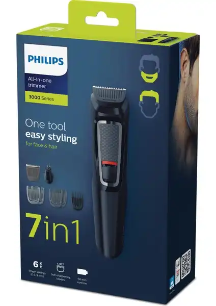 Philips MG3720: 7'si 1 Arada Erkek Bakım Seti ile Kişisel Bakımınızı Güçlendirin