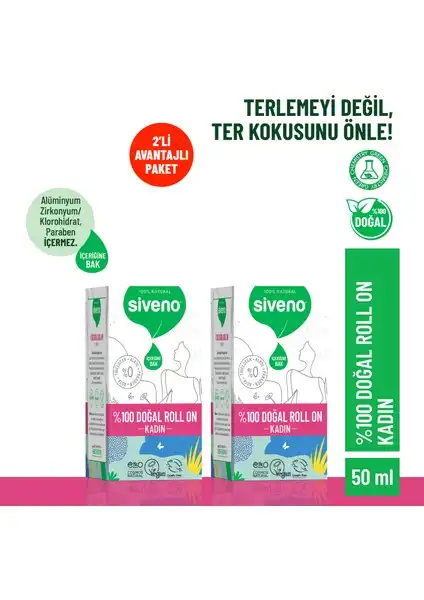 Siveno %100 Doğal Roll-On Kadın Deodorant: Vegan, Etkili ve Doğal Koruma