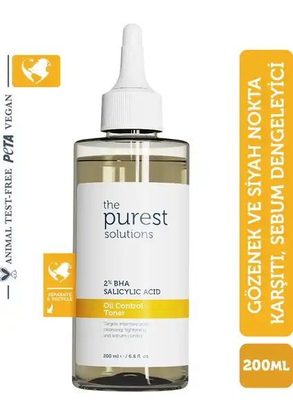 The Purest Solutions Salisilik Asit Tonik: Yağlı ve Karma Ciltler İçin Bakım Ürünü