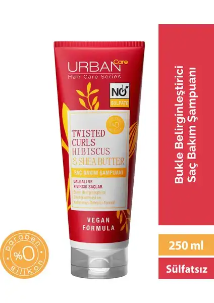 URBAN Care Hibiscus & Shea Butter: Kıvırcık ve Dalgalı Saçlar için Etkili Saç Bakım Şampuanı