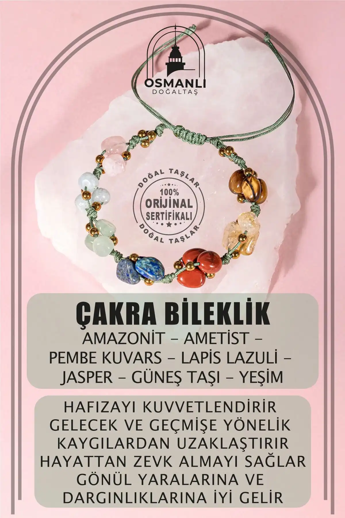 Osmanlı Esintili Doğal Taş Sertifikalı Çakra Bileklikleriyle Enerjinizi Dengeleyin