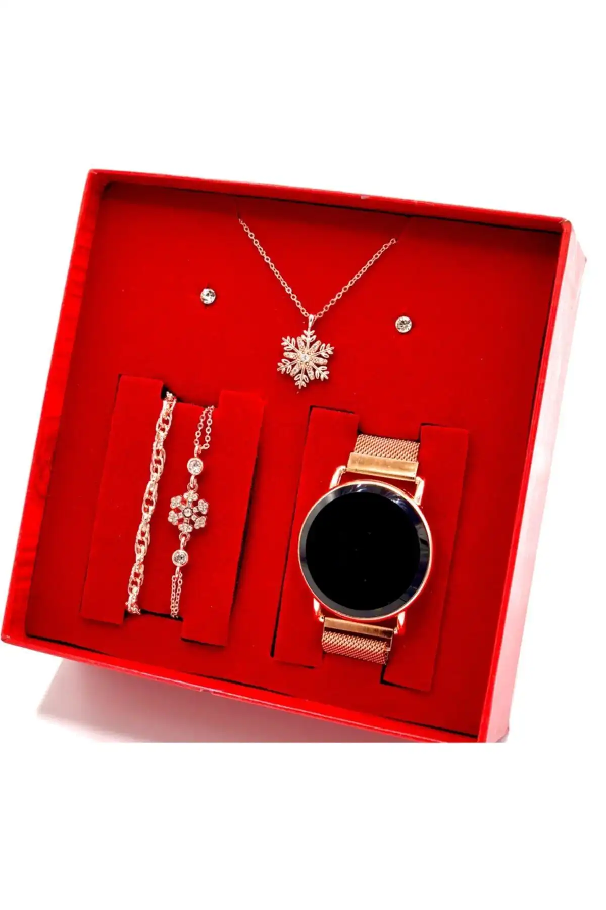 WessCollection Kadın Dokunmatik Saat ve Takım Seti Modern ve Şık Tasarım