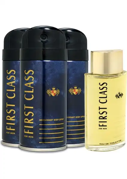 First Class EDT Erkek Parfüm Seti: Kalıcı ve Pratik Seçenek