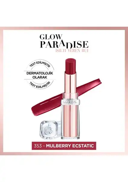 Glow Paradise Balm-in-Lipstick 353 Mulberry Ecstatic: Doğal ve Nemlendirici Ruj Özellikleri