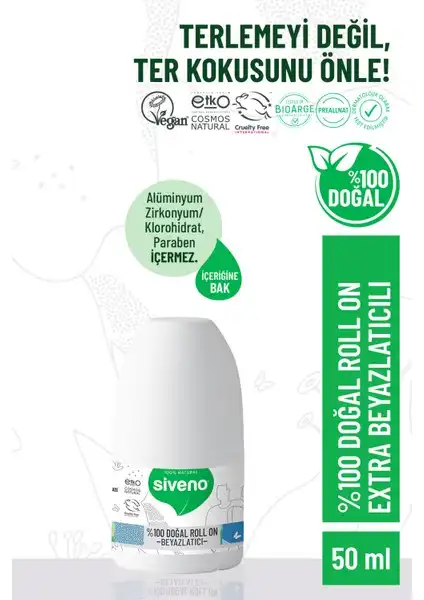 Siveno %100 Doğal Beyazlatıcı Roll On Deodorant ile Ter Kokusuna Son