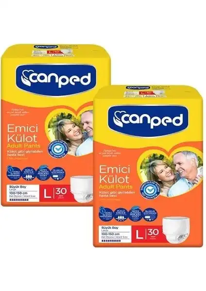 Canped Emici Külot L - Büyüklükte, 60 Adetlik Güvenli ve Konforlu Çözüm