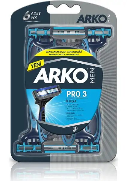 Arko Men Pro 3 Bıçaklı Tıraş Bıçağı: Yüksek Performans ve Konfor Sunan Tasarım