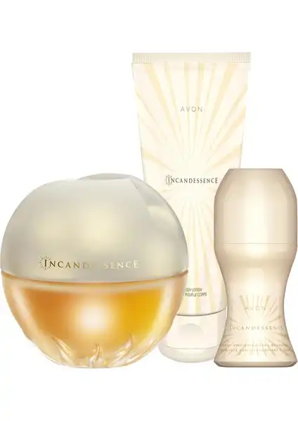 Avon Incandessence Kadın Parfüm Vücut Losyonu Roll-On Üçlü Seti Şık ve Pratik Kullanım