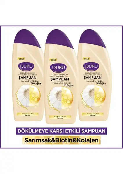 Duru Sarımsak, Biotin ve Kolajen İçeren Saç Dökülmesine Karşı Etkili Şampuan İncelemesi