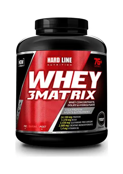 Hardline Whey 3Matrix Çikolata Aromalı Protein Tozu Sporcular ve Aktif Bireyler İçin Güç Artırıcı Takviye