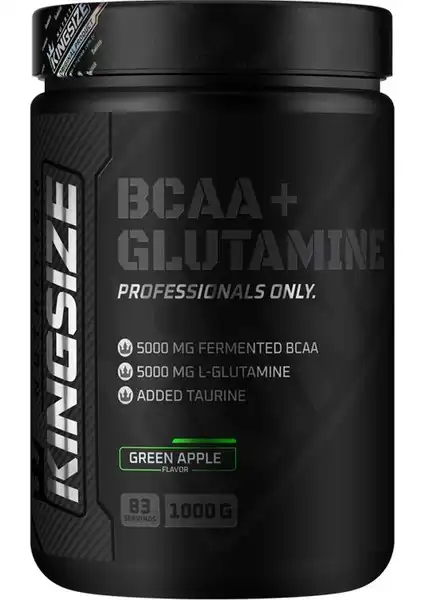 Kingsize Nutrition BCAA Glutamine Toz Yeşil Elma Aromalı 1000 Gr Sporcu Destek Ürünü