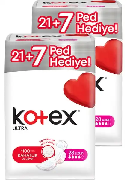Kotex Ultra Uzun Ped 28'li Set: Günlük Konfor ve Güvenlik Sağlayan Hijyen Ürünü