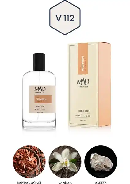 Mad Parfüm Mad V112 Selective Kadınlar İçin Zarif ve Kalıcı Oryantal Parfüm 100 ml