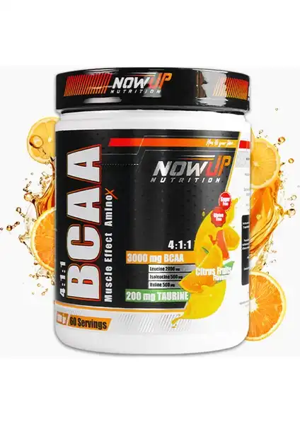 Nowup Nutrition BCAA 4:1:1 Muscle Effect Amino Asit Tozu Performans ve Kas Gelişimini Destekler