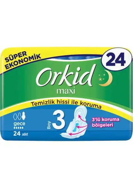 Orkid Maxi Gece 4'lü ve 3 Boy Süper Ekonomik Paket Hijyen Ürünü İncelemesi