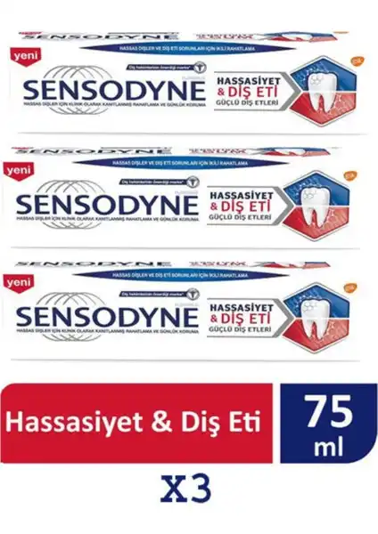Sensodyne Hassasiyet Diş Eti Güçlü Diş Etleri 75 ml – Günlük Koruma ve Rahatlama Sağlayan Diş Macunu