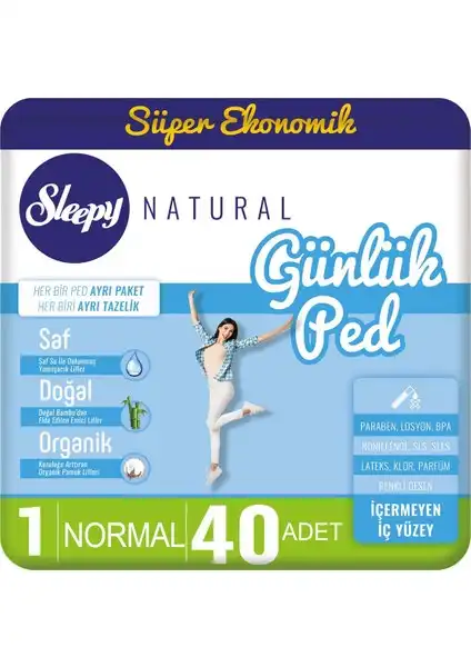 Sleepy Natural Günlük Ped: Yumuşak, Emici ve Güvenilir Günlük Hijyen Ürünü