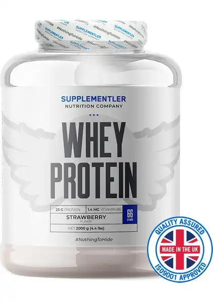 Supplementler Whey Protein 2000 gr Çilek Aroması Sağlıklı ve Lezzetli Protein Takviyesi