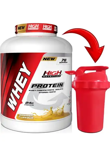 Yüksek Besin Değeri Sunan Muz Aromalı Whey Protein 2280 Gr Sporcular İçin Sağlıklı Takviye
