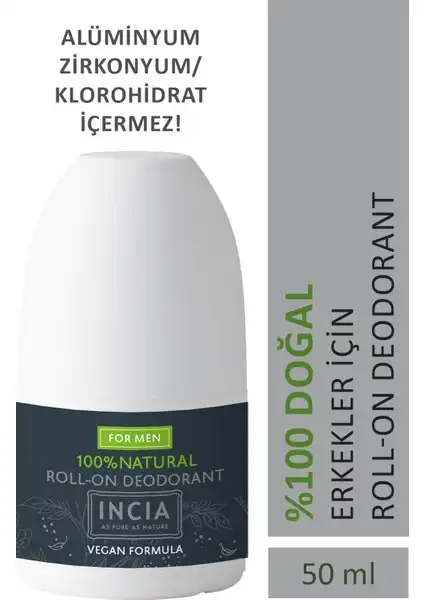 INCIA %100 Doğal Roll On Deodorant: Etkili ve Doğal Ter Kokusu Önleyici Ürün