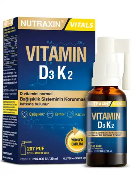 Nutraxin D3K2 Sprey: Bağışıklık ve Kemik Sağlığını Destekleyen Pratik Bir Takviye
