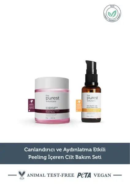 The Purest Solutions Cilt Bakım Seti: Aydınlatıcı ve Peeling ile Canlandırın