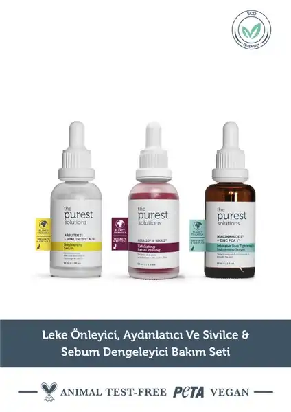 The Purest Solutions Leke, Aydınlatıcı ve Sebum Dengeleyici Bakım Seti TPS114 İncelemesi