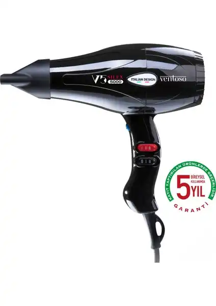 Ventoso V5 Silex5000: Yüksek Performanslı 2500 W Profesyonel Saç Kurutma Makinesi