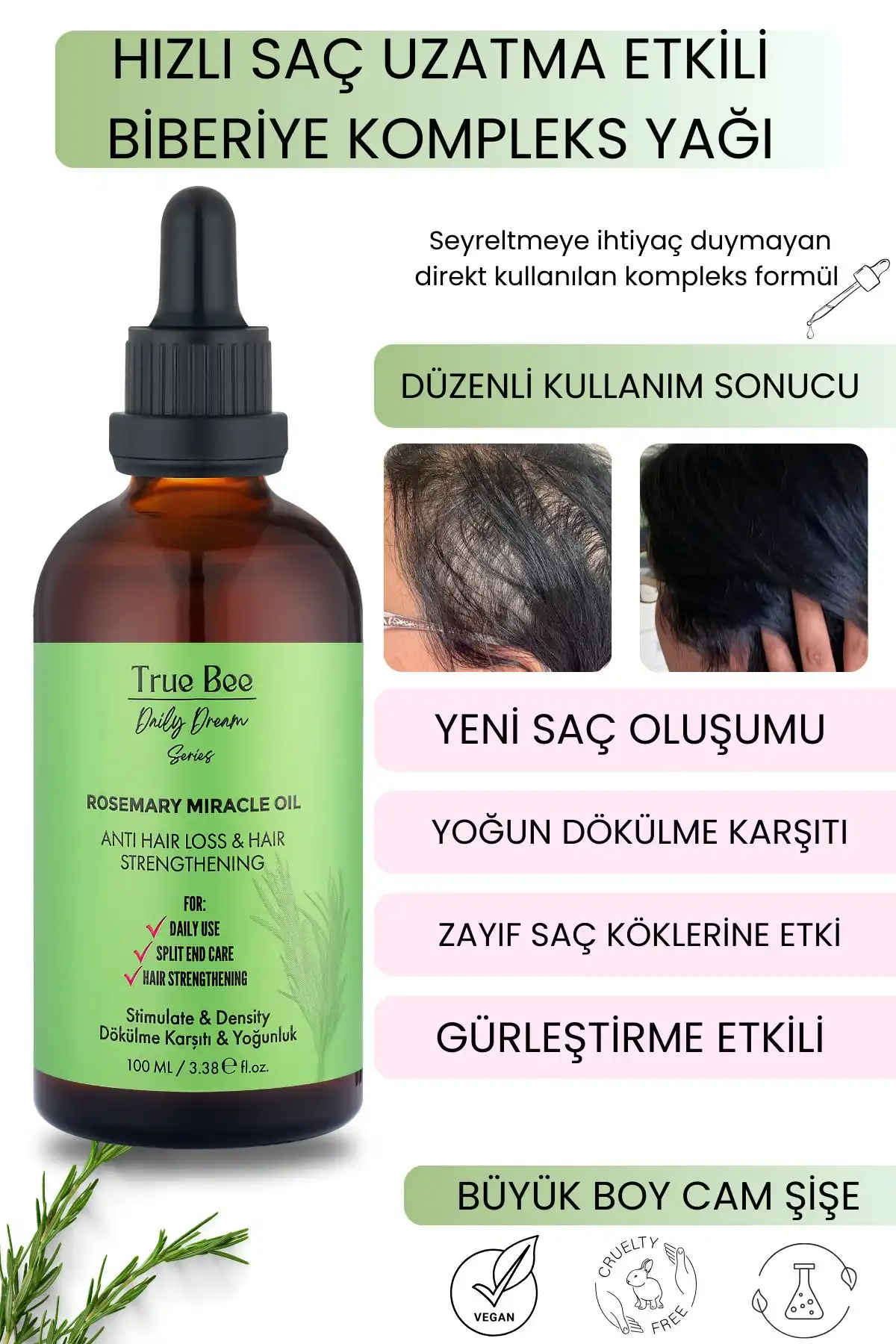 Daily Dream Biberiye Kompleks Saç Yağı: Saç Uzatma & Gürleştirme