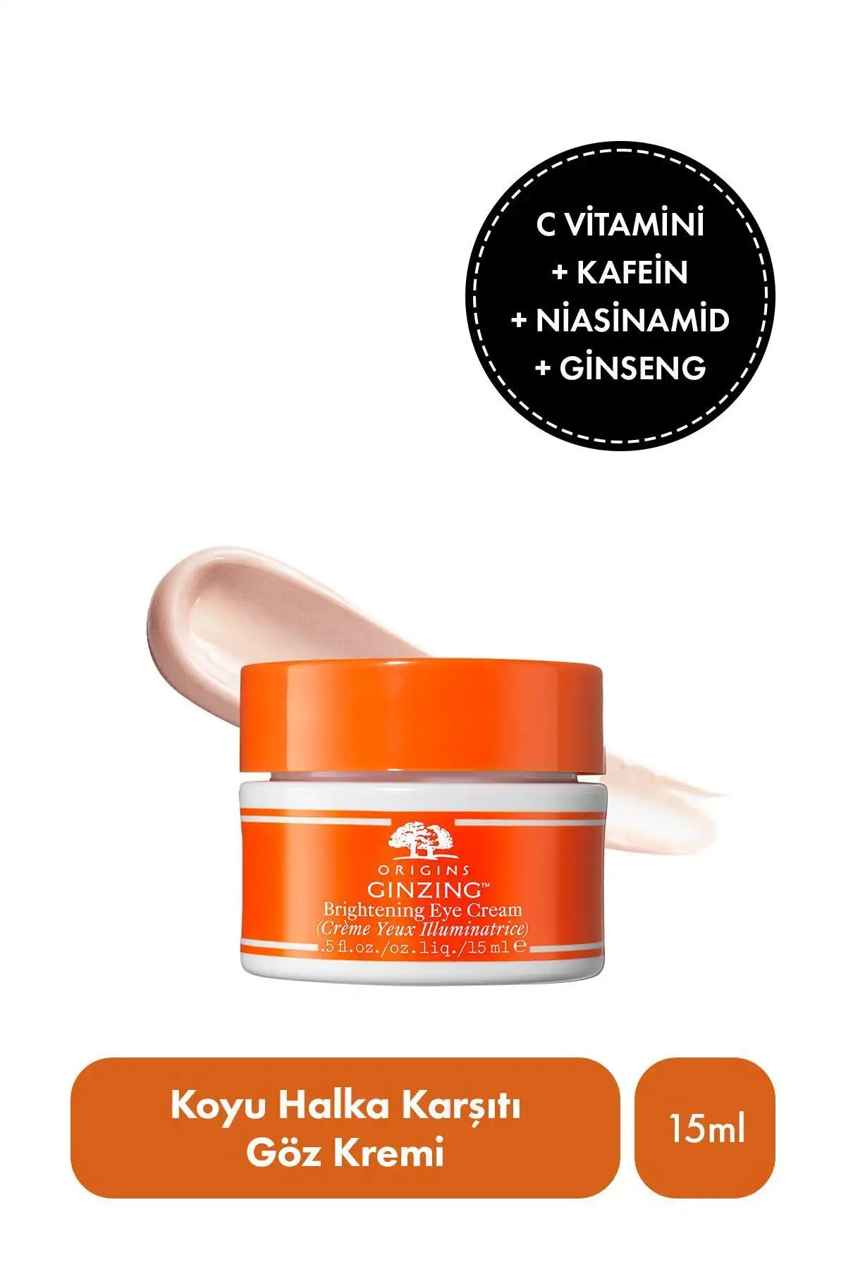 Ginzing™ Canlandırıcı Göz Kremi: C Vitamini ve Niasinamid